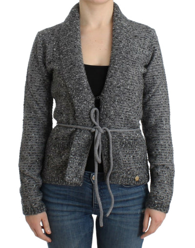 Cavalli Graue Wollstrickjacke