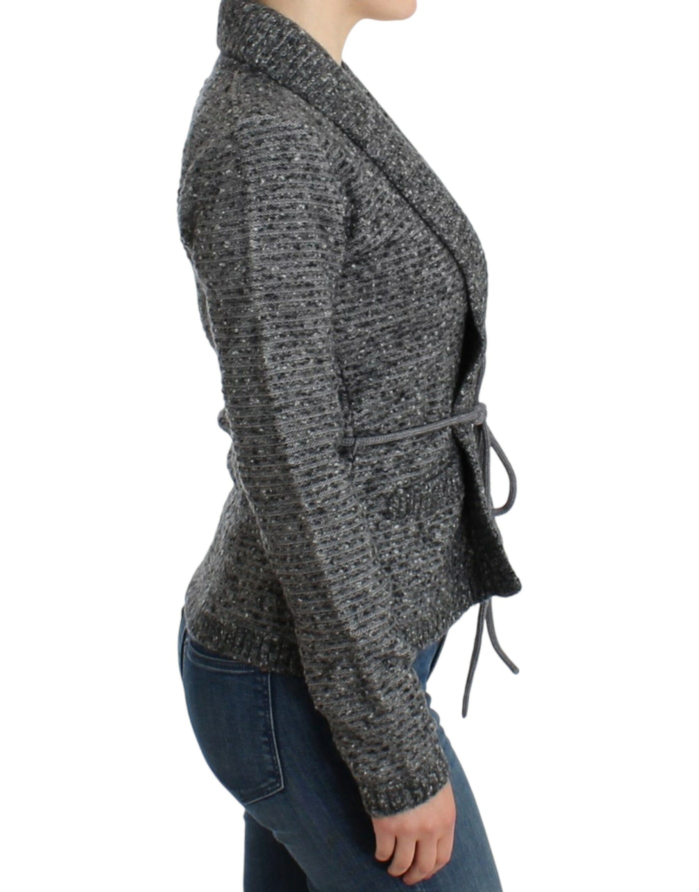 Cavalli Graue Wollstrickjacke