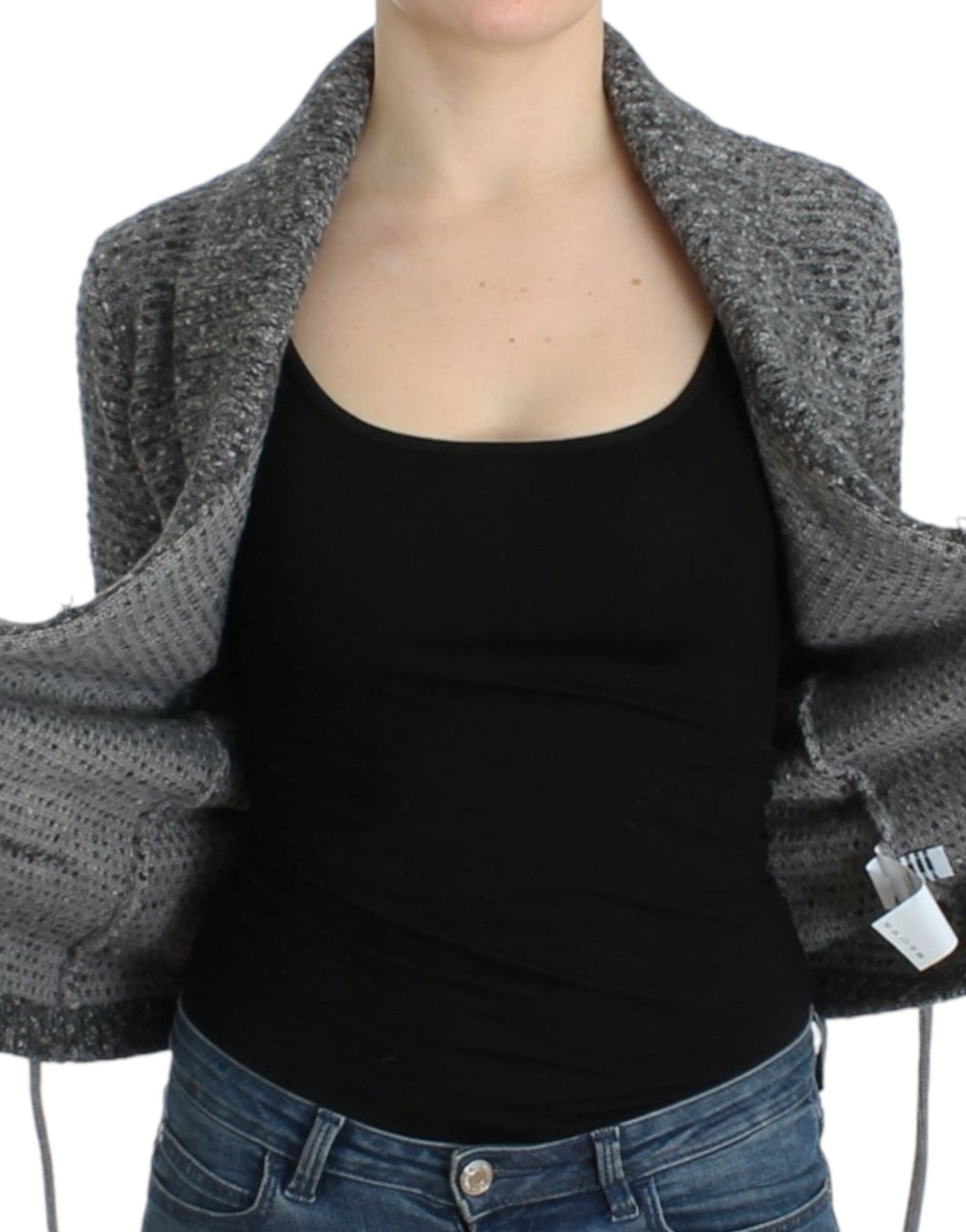 Cavalli Graue Wollstrickjacke