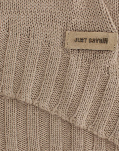 Cavalli Beigefarbener Pullover aus gestrickter Wolle