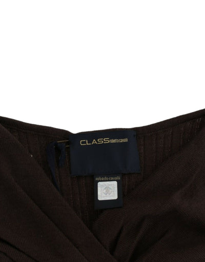 Cavalli Brauner Wollstrickpullover