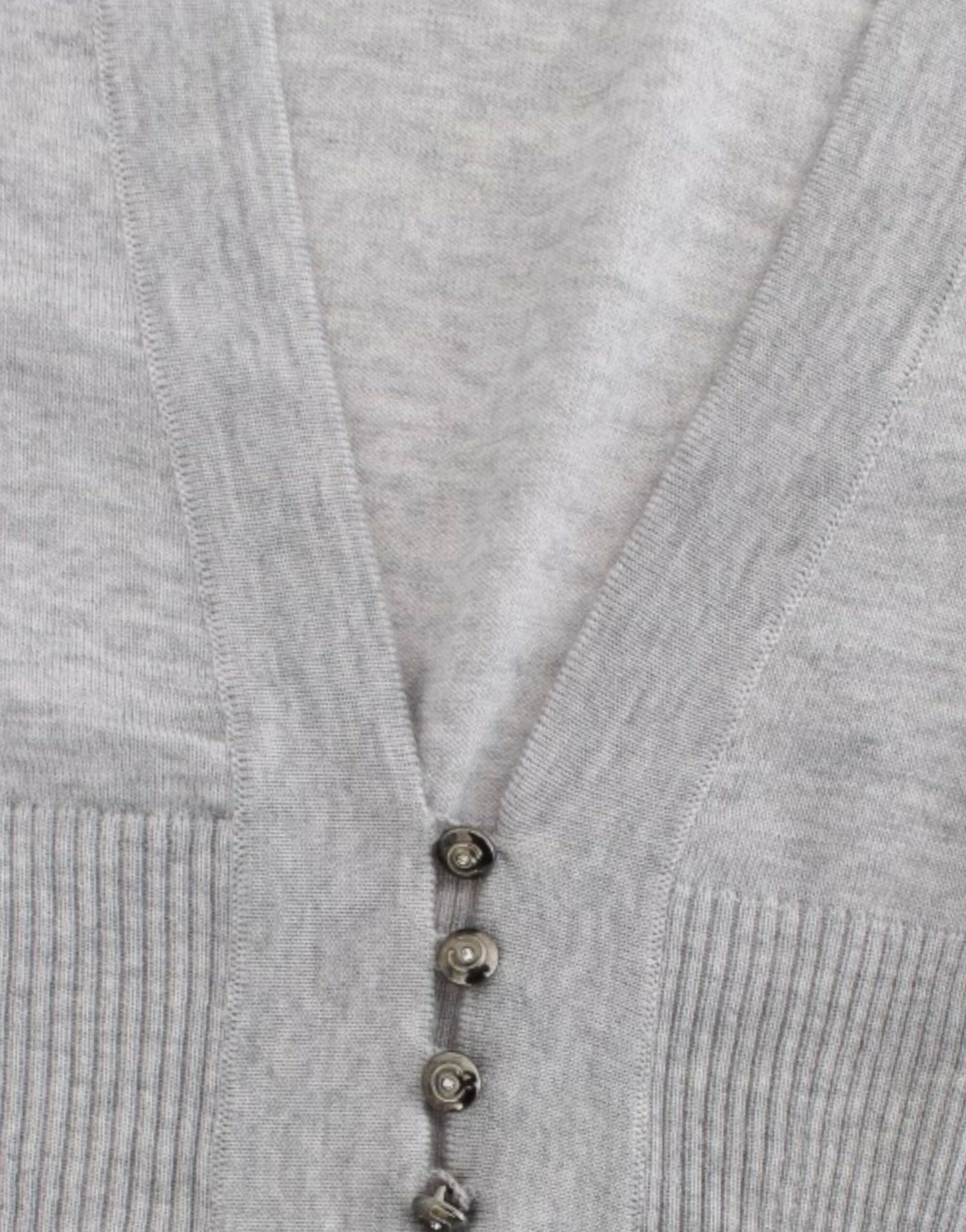 Cavalli Graue Strickjacke aus Wolle in Kurzform
