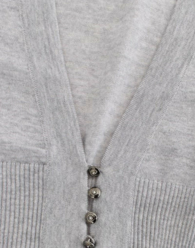 Cavalli Graue Strickjacke aus Wolle in Kurzform