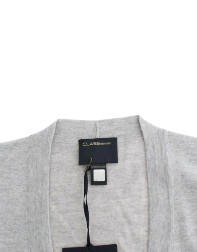 Cavalli Graue Strickjacke aus Wolle in Kurzform