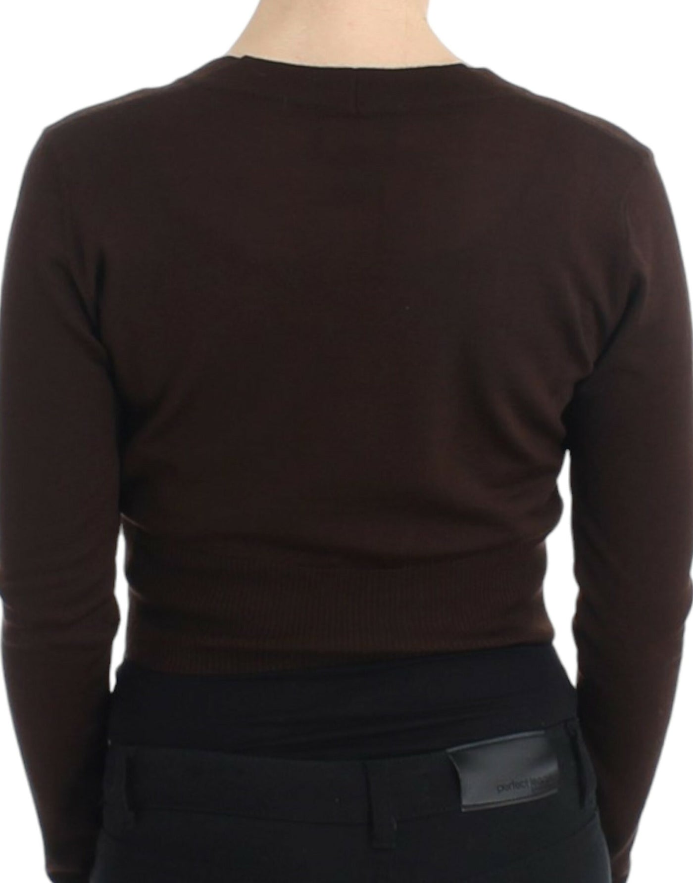 Cavalli Braune Strickjacke aus Wolle
