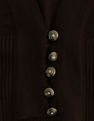 Cavalli Braune Strickjacke aus Wolle