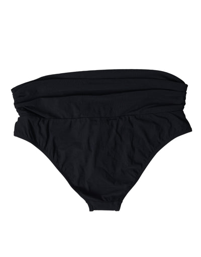 Dolce & Gabbana Schwarzer Nylon-Stretch-Badeanzug Slip Bottom Bikini