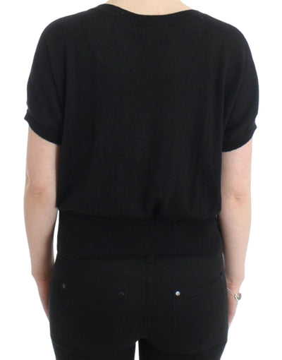 Cavalli Schwarzer kurzärmeliger Pullover