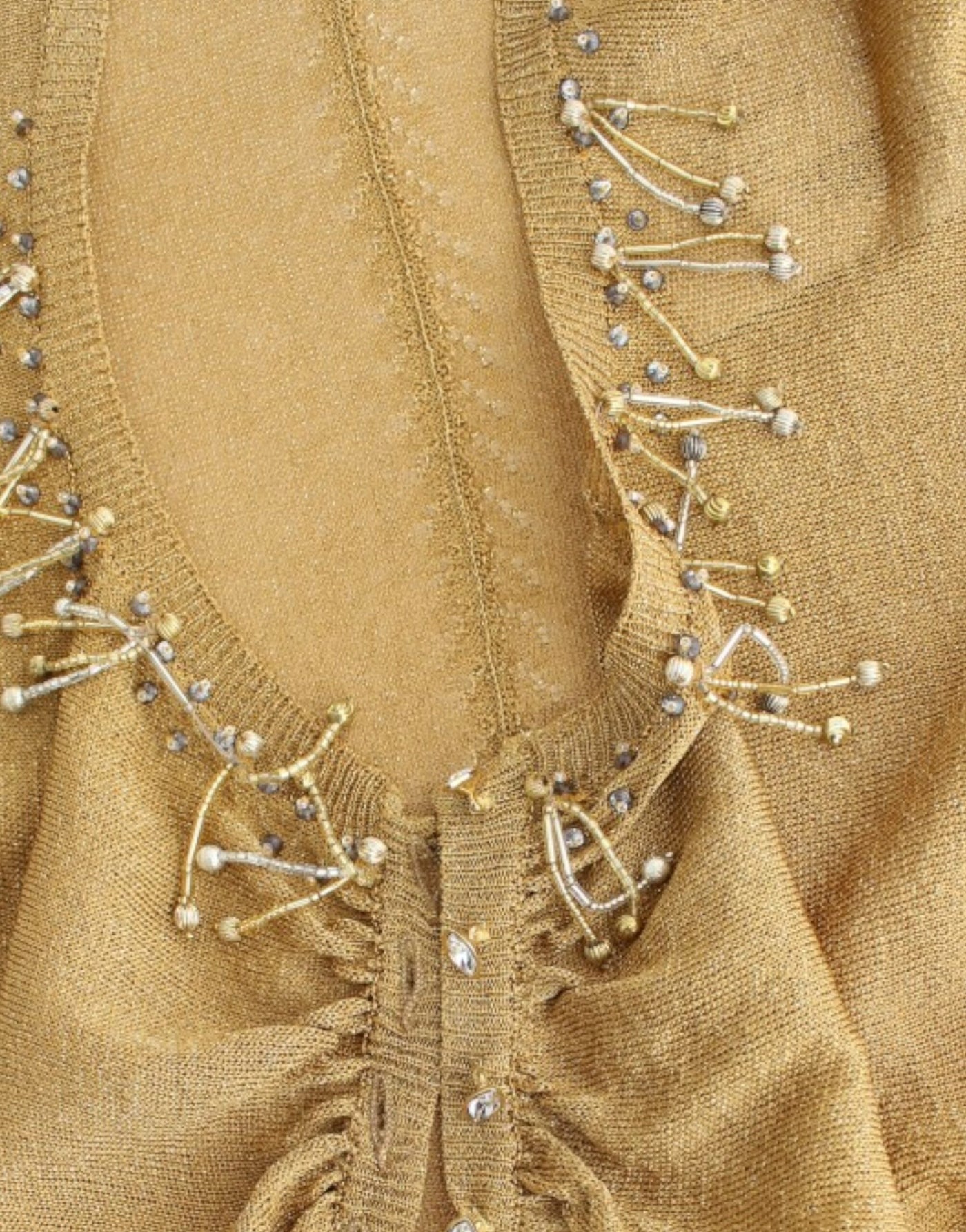 Cavalli Goldfarbener Shrug mit Verzierungen