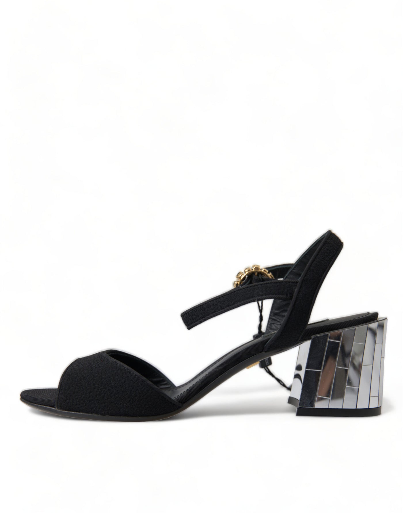 Dolce & Gabbana Schwarze Kristalle Riemchensandalen Schuhe