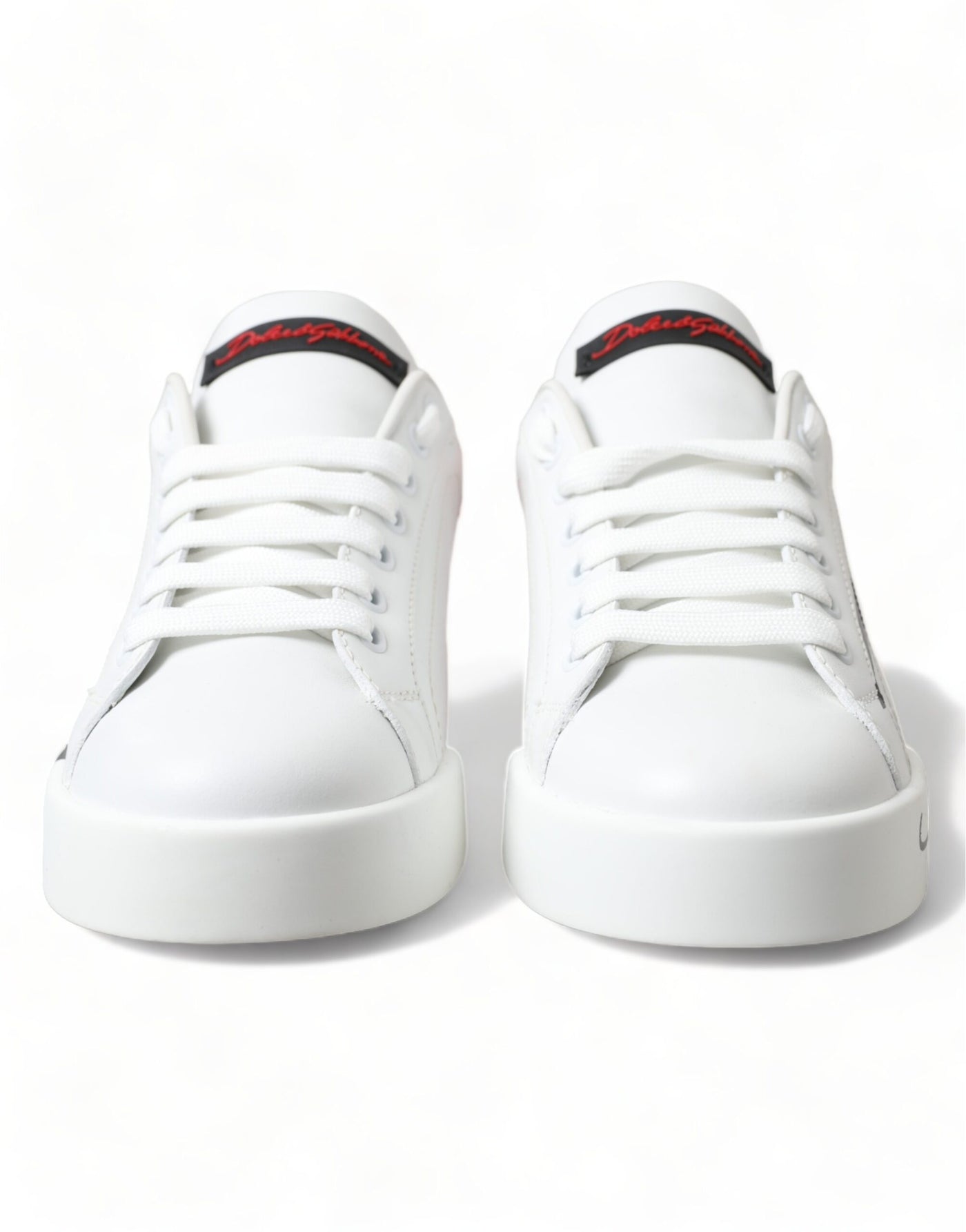 Dolce & Gabbana Weiß Rot Lace Up Damen Low Top Sneakers Schuhe