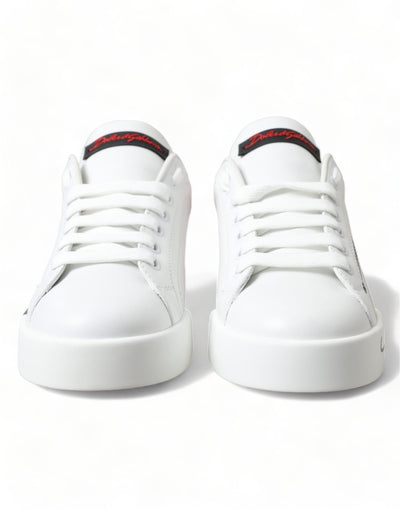 Dolce & Gabbana Weiß Rot Lace Up Damen Low Top Sneakers Schuhe