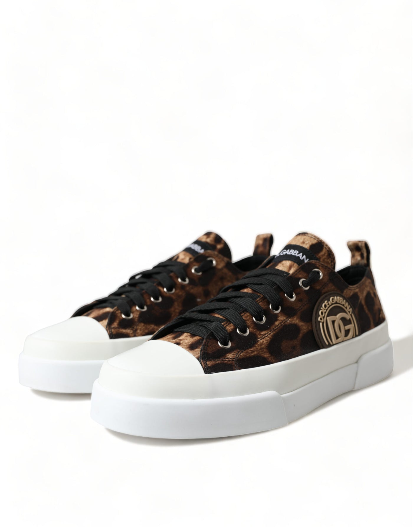 Dolce & Gabbana Braun Leopard Canvas Turnschuhe Schuhe
