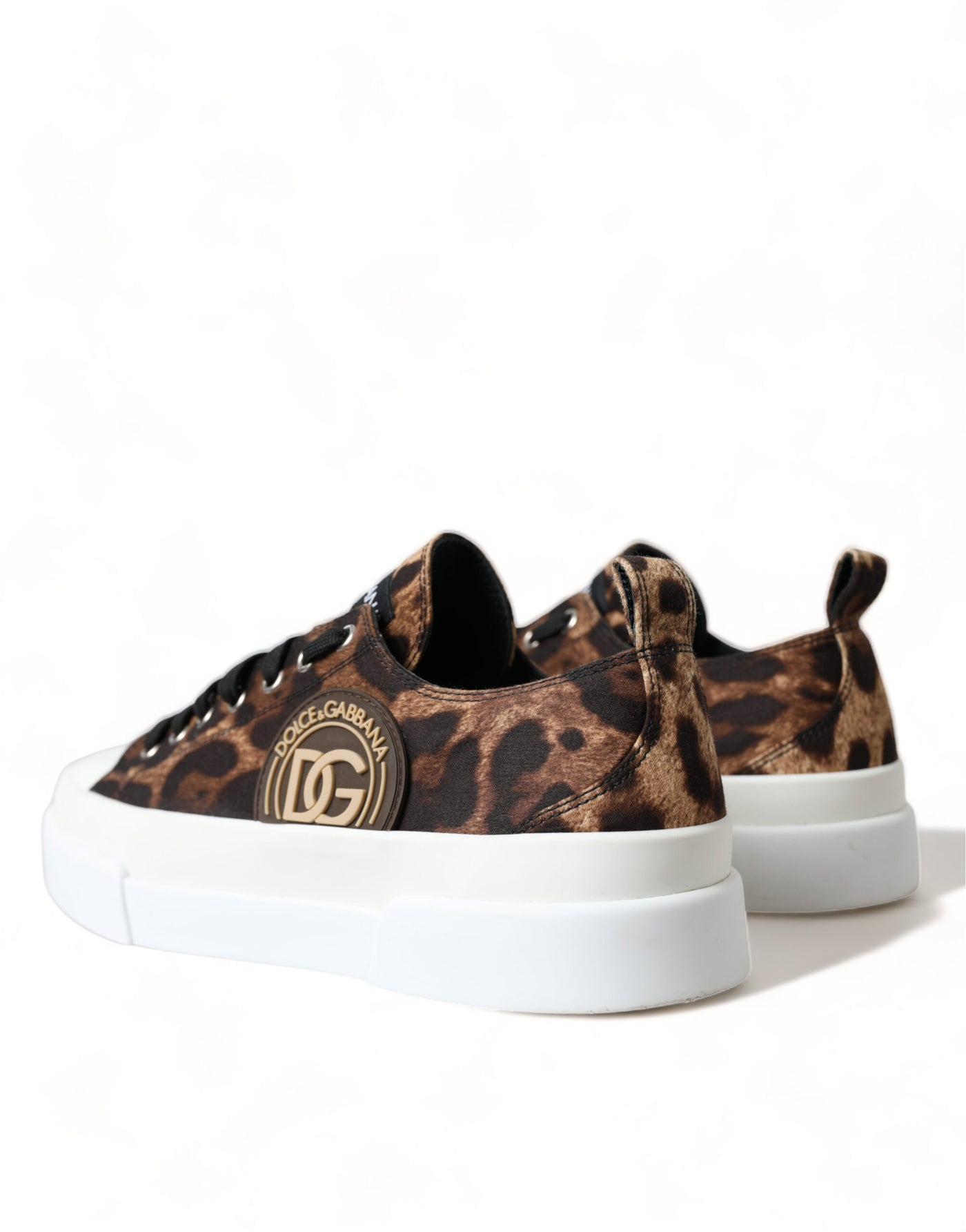 Dolce & Gabbana Braun Leopard Canvas Turnschuhe Schuhe