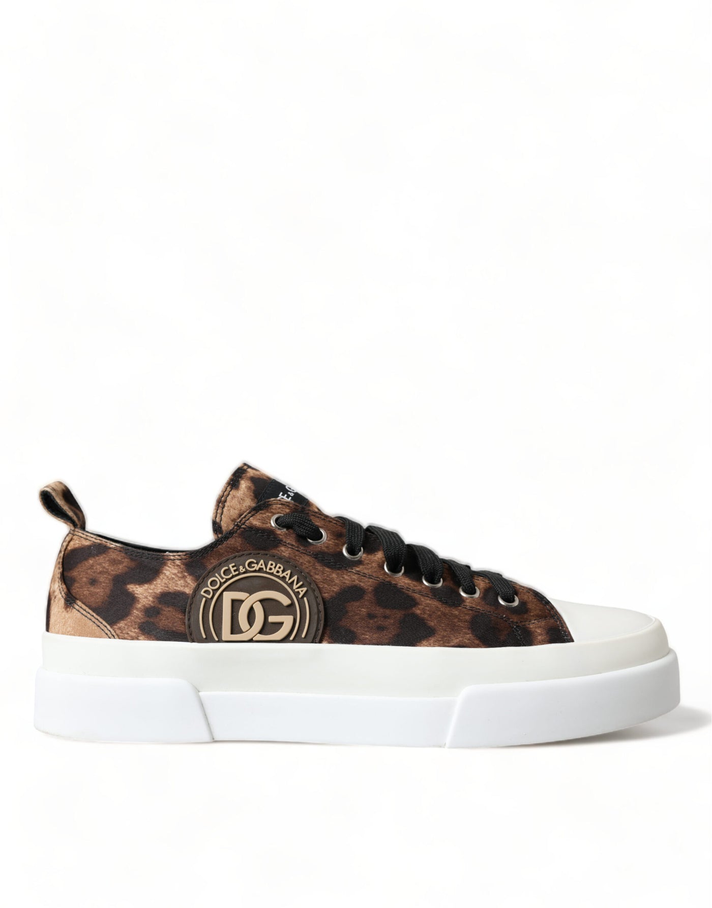 Dolce & Gabbana Braun Leopard Canvas Turnschuhe Schuhe