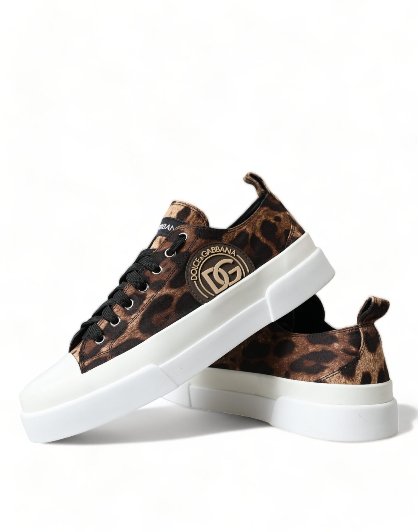 Dolce & Gabbana Braun Leopard Canvas Turnschuhe Schuhe