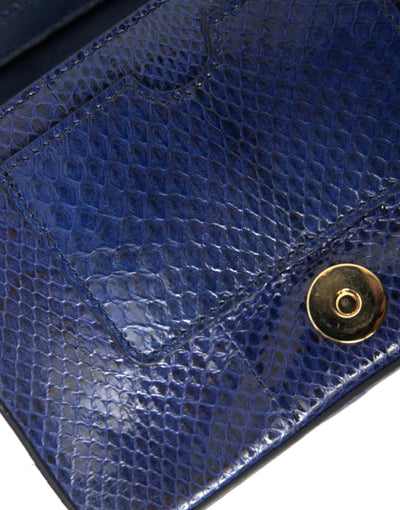 Dolce & Gabbana Dunkelblau Pelz Ayers Lily Twist Crossbody Umhängetasche