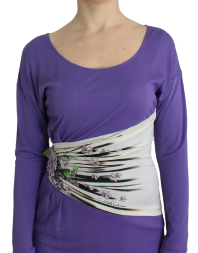 Cavalli Lila langärmeliges Kleid