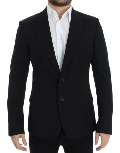 Dolce & Gabbana Schwarzer schmal geschnittener Wollblazer