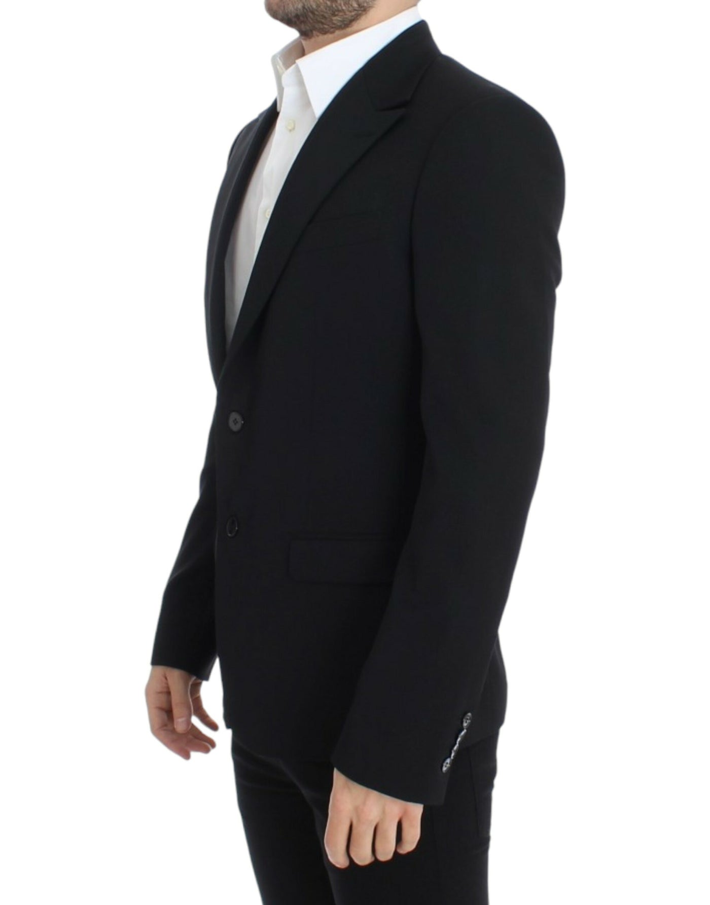 Dolce & Gabbana Schwarzer schmal geschnittener Wollblazer