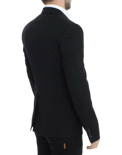 Dolce & Gabbana Schwarzer schmal geschnittener Wollblazer