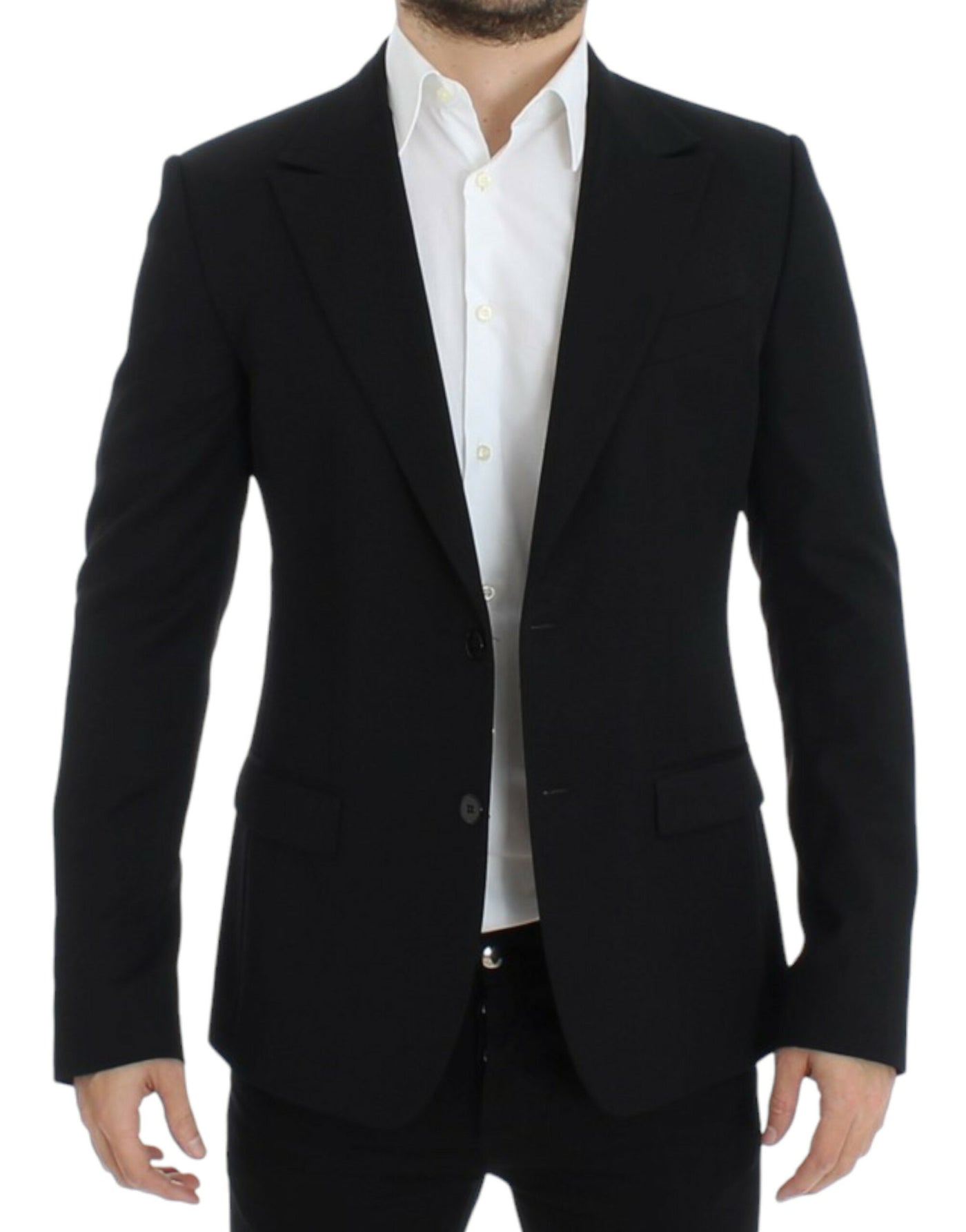 Dolce & Gabbana Schwarzer schmal geschnittener Wollblazer