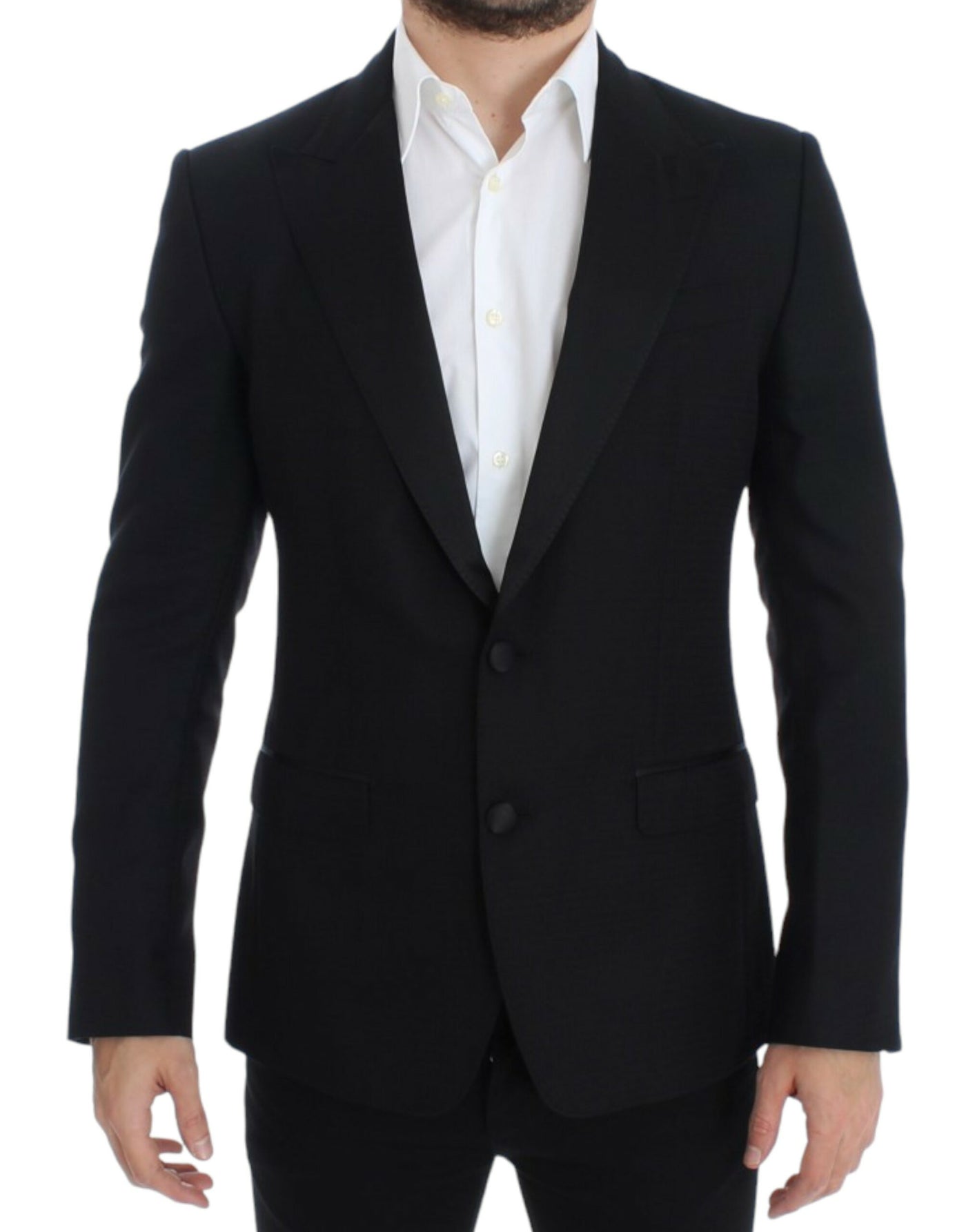 Dolce & Gabbana SICILIA Blazer aus schwarzer Wollseide