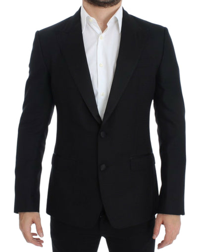 Dolce & Gabbana SICILIA Blazer aus schwarzer Wollseide