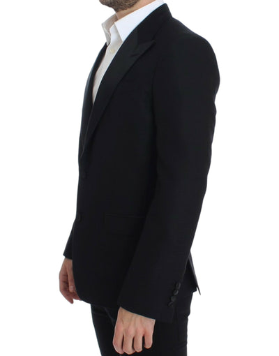 Dolce & Gabbana SICILIA Blazer aus schwarzer Wollseide