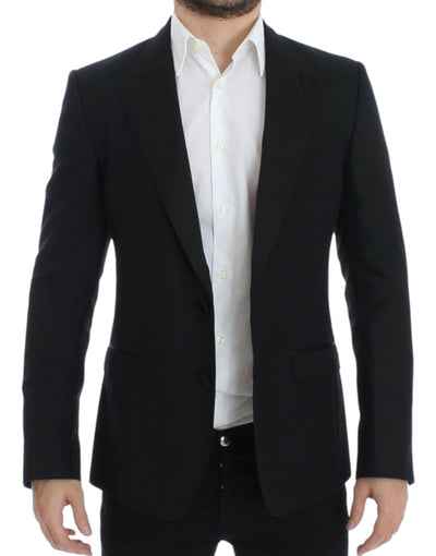 Dolce & Gabbana SICILIA Blazer aus schwarzer Wollseide