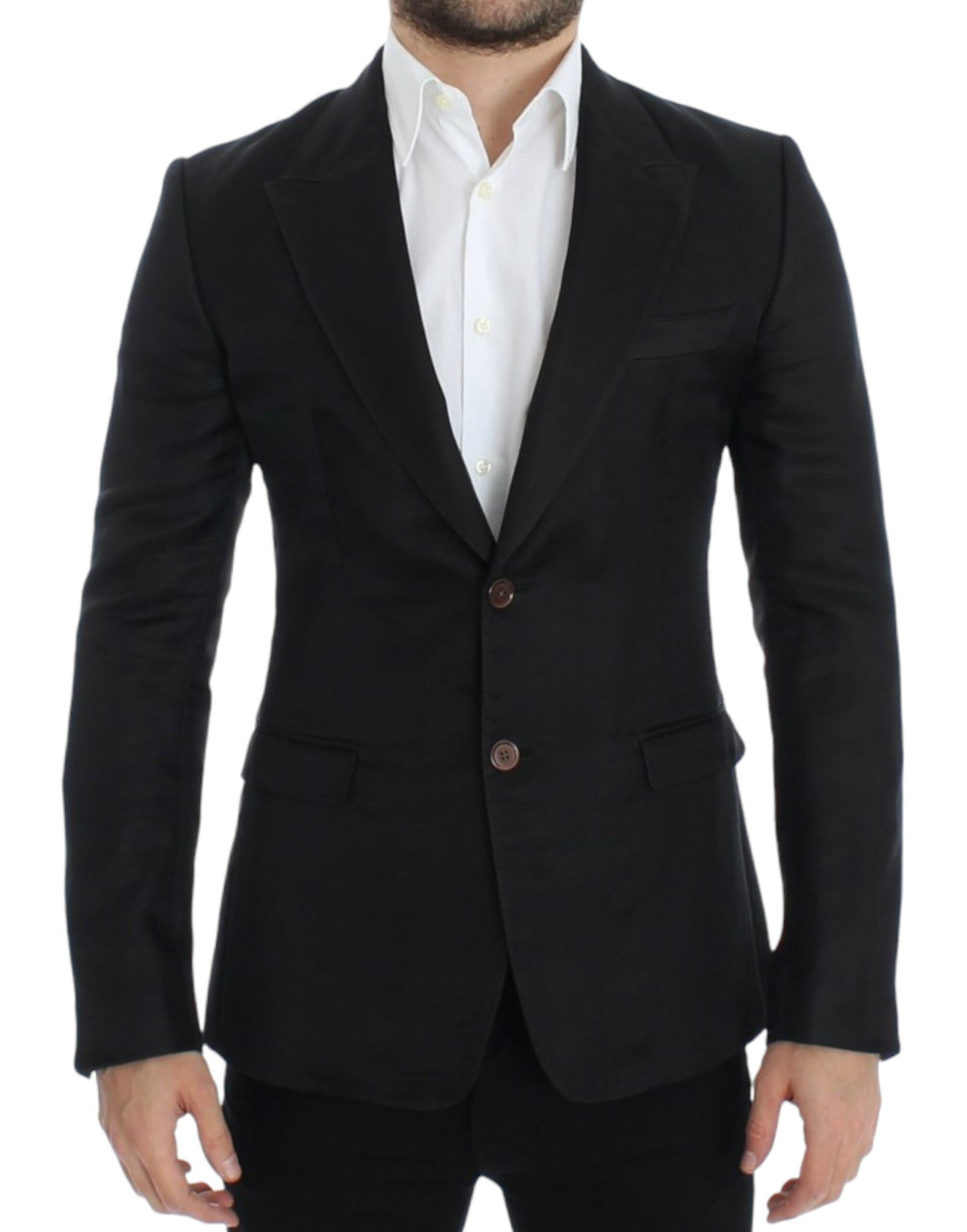 Dolce & Gabbana Schwarzer schmal geschnittener Seidenblazer