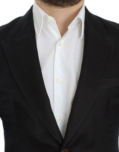 Dolce & Gabbana Schwarzer schmal geschnittener Seidenblazer