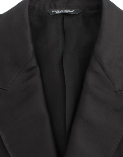 Dolce & Gabbana Schwarzer schmal geschnittener Seidenblazer