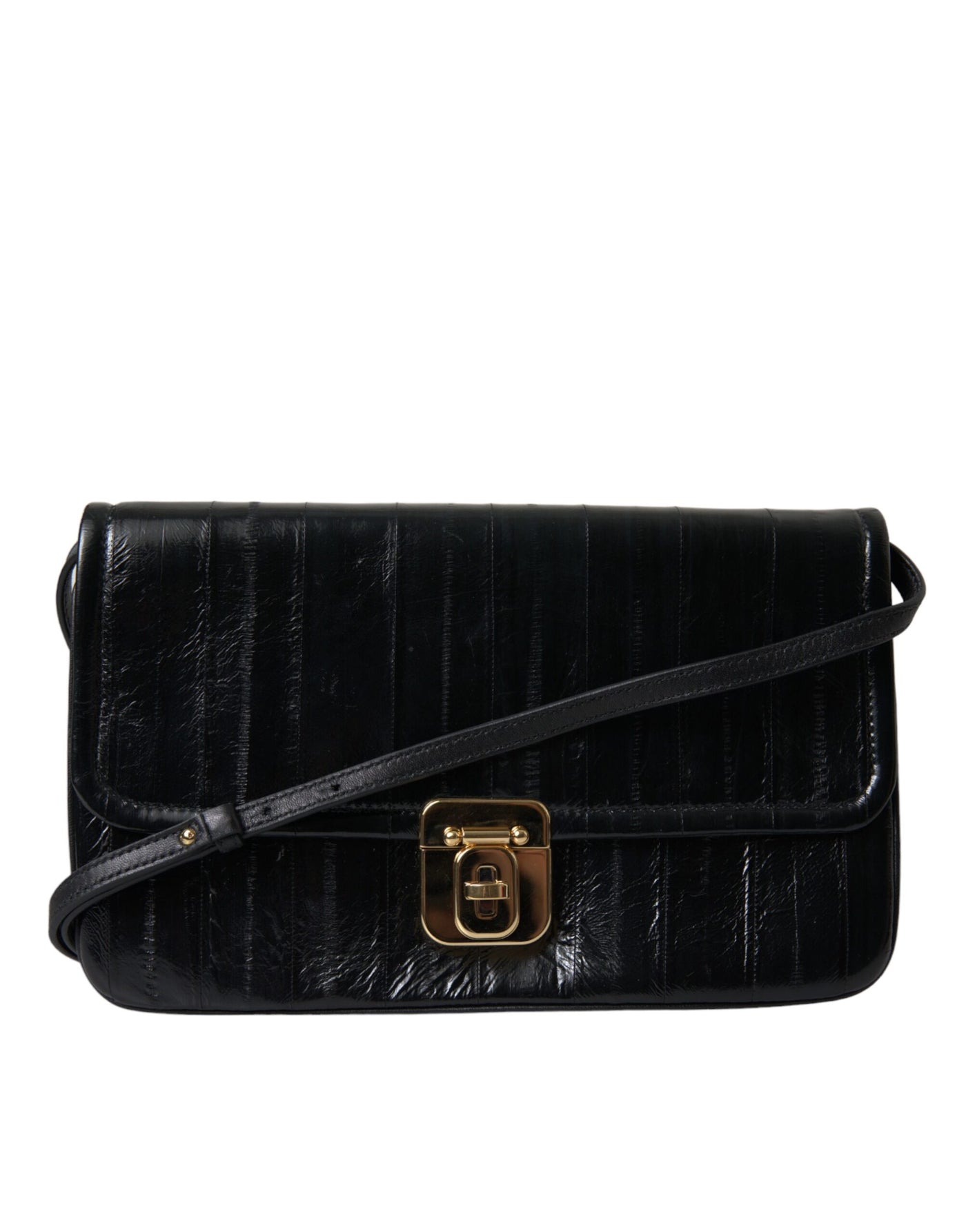Dolce & Gabbana Schwarze Aalleder-Schulter-Dokumenten-Organizer-Tasche