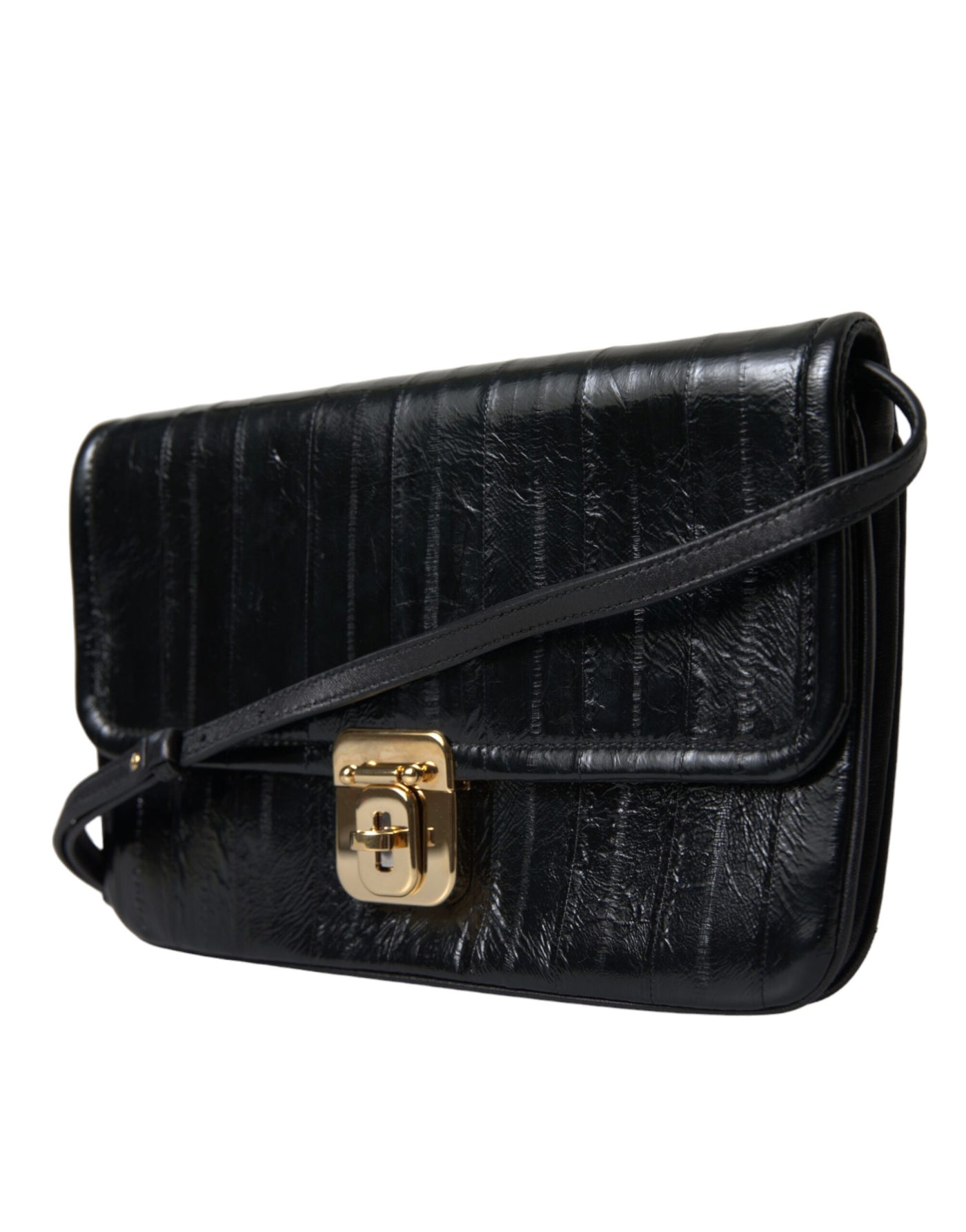 Dolce & Gabbana Schwarze Aalleder-Schulter-Dokumenten-Organizer-Tasche