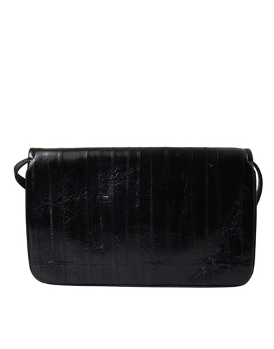 Dolce & Gabbana Schwarze Aalleder-Schulter-Dokumenten-Organizer-Tasche