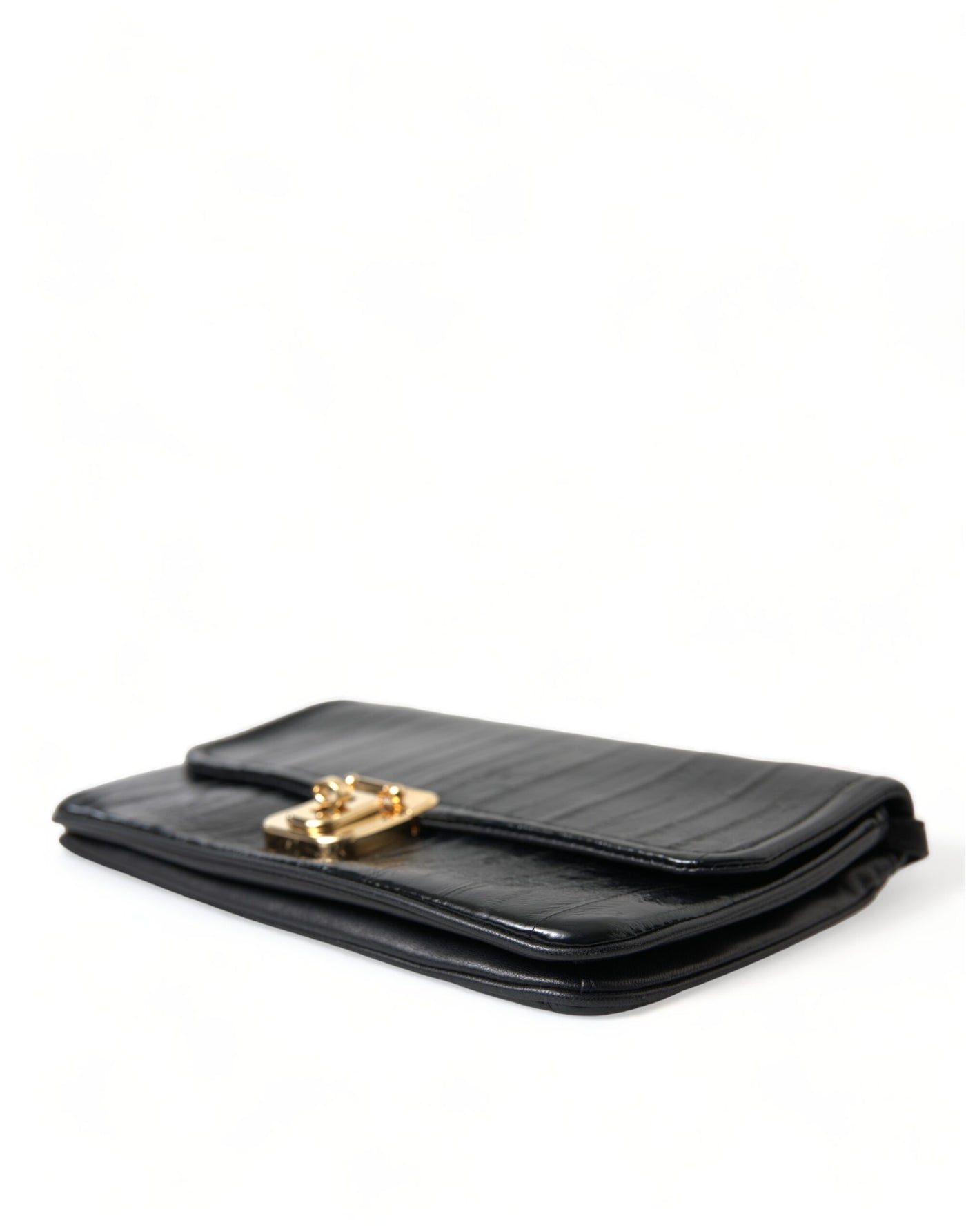Dolce & Gabbana Schwarze Aalleder-Schulter-Dokumenten-Organizer-Tasche