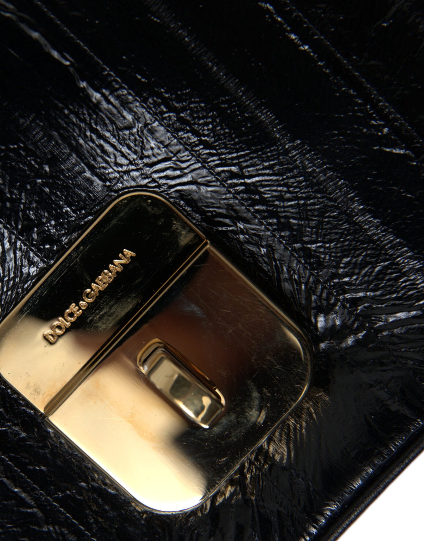 Dolce & Gabbana Schwarze Aalleder-Schulter-Dokumenten-Organizer-Tasche
