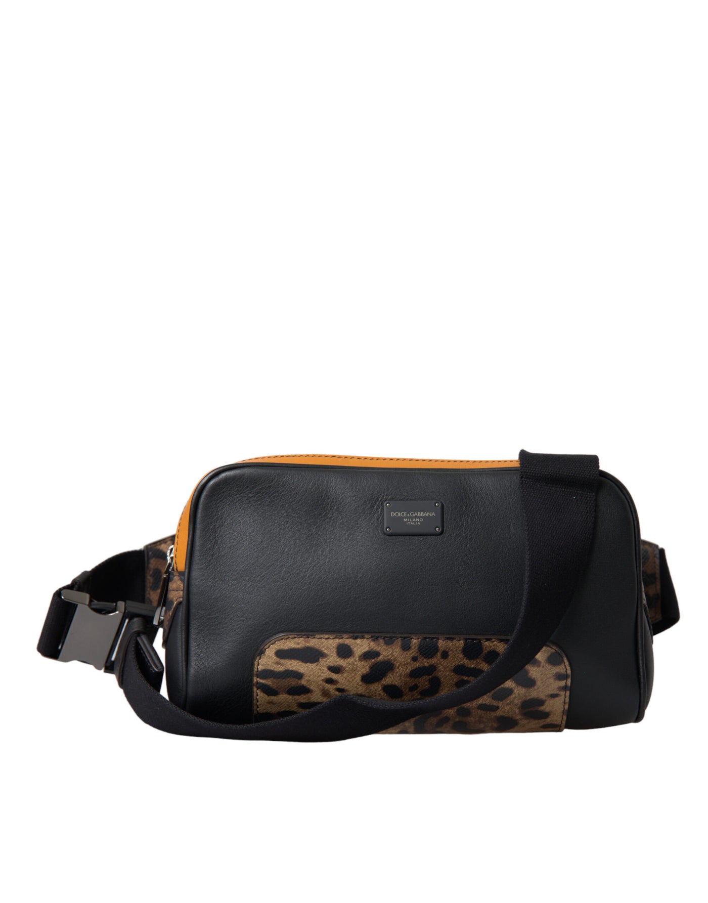 Dolce & Gabbana Schwarzes Exotenleder Logo Gürtel Taille Gürteltasche