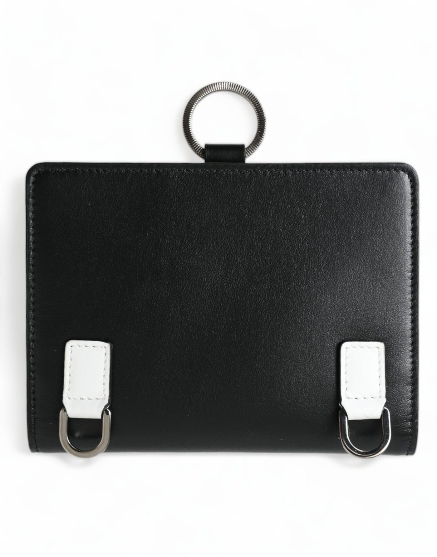 Dolce & Gabbana Schwarzes Leder Crystal verschönert Kartenhalter Brieftasche
