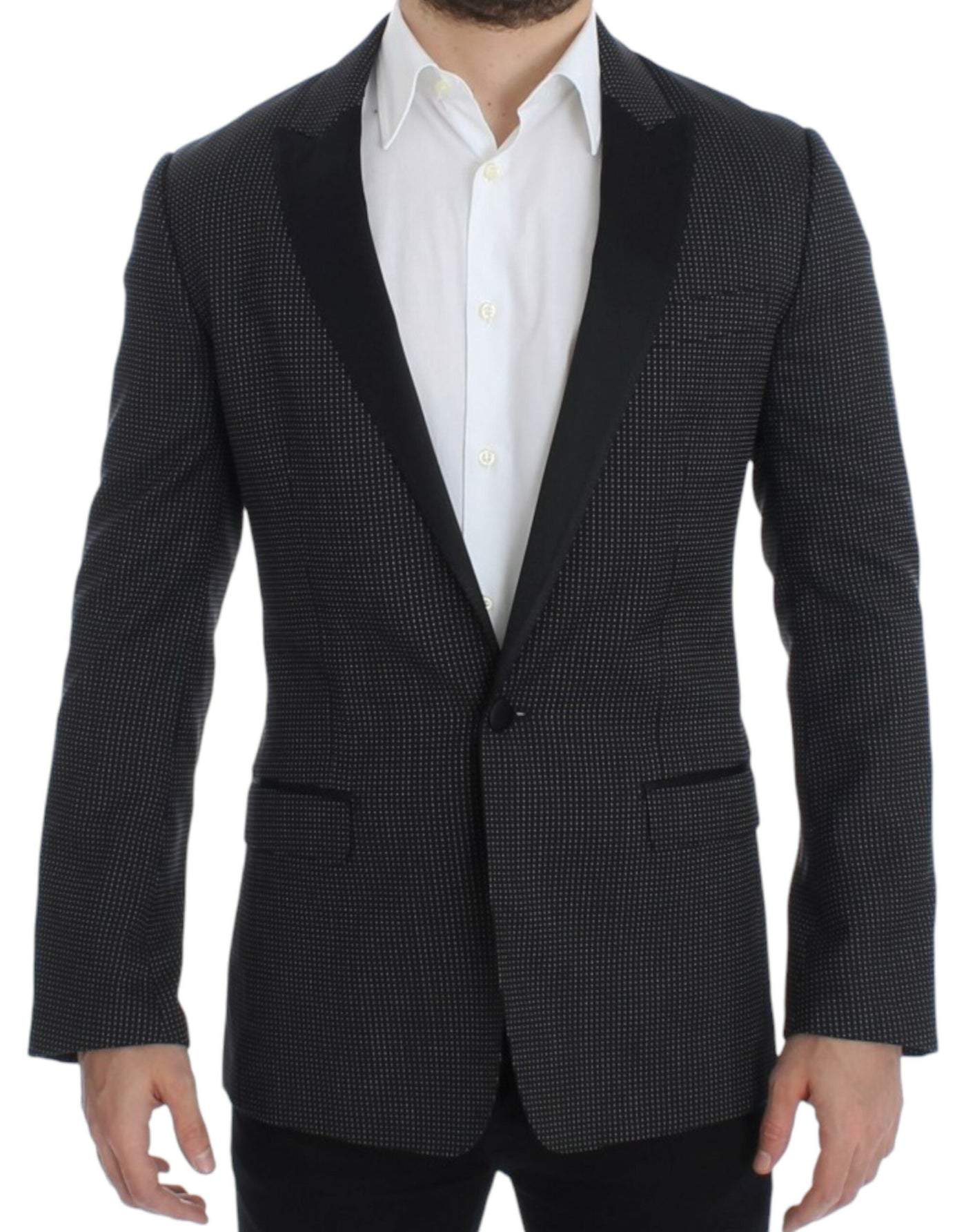 Dolce & Gabbana Schwarzer schmaler MARTINI Blazer aus Wolle