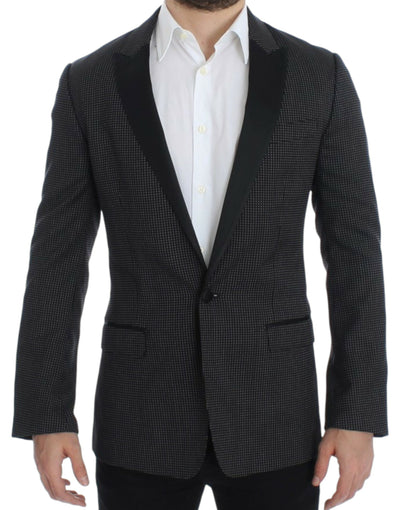 Dolce & Gabbana Schwarzer schmaler MARTINI Blazer aus Wolle