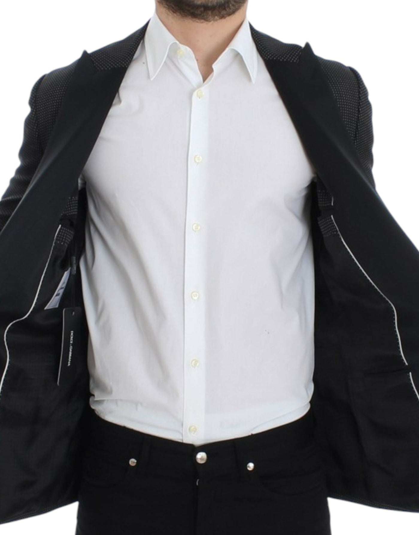 Dolce & Gabbana Schwarzer schmaler MARTINI Blazer aus Wolle