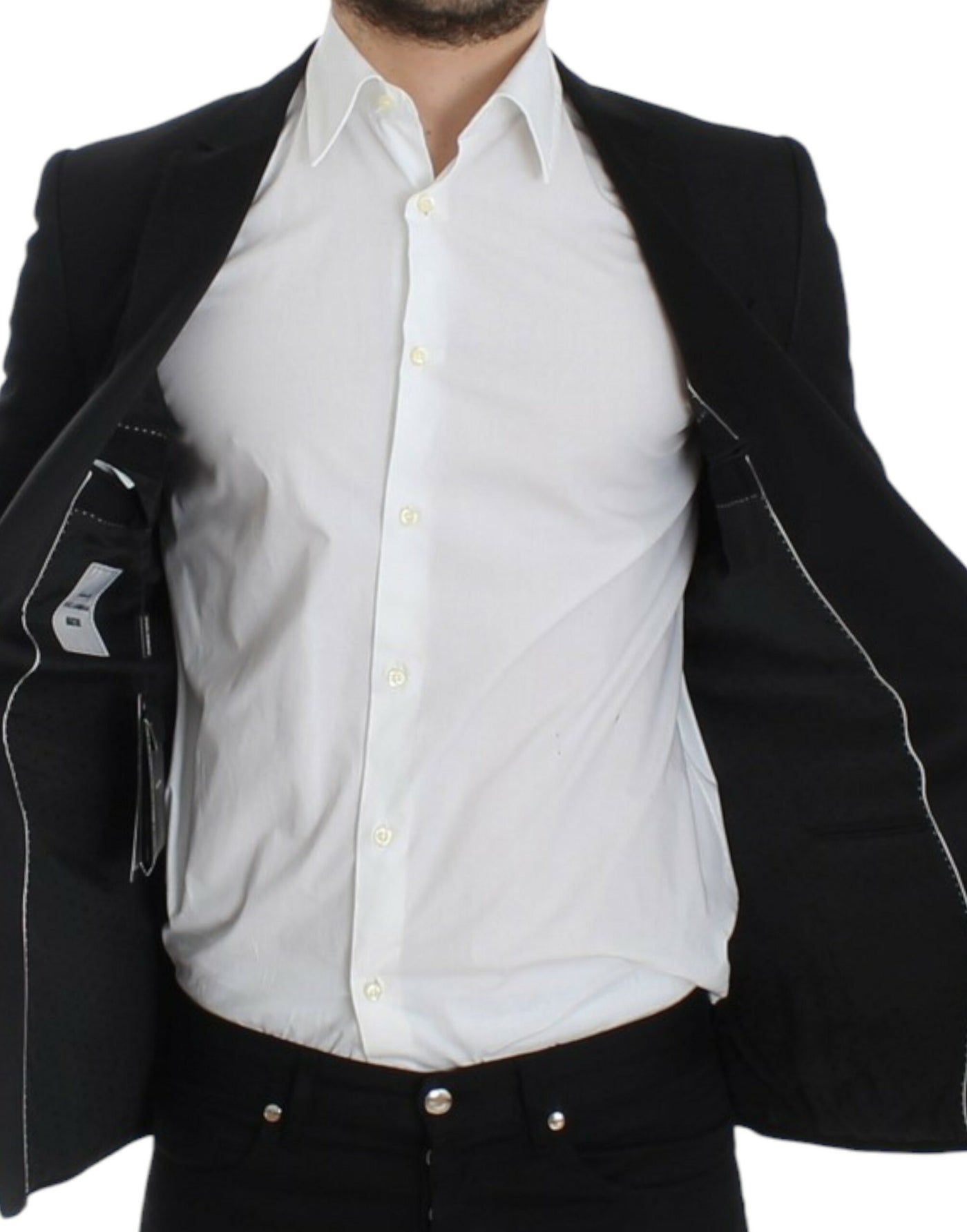 Dolce & Gabbana Schmaler schwarzer Wollblazer von MARTINI