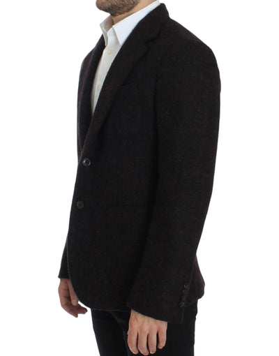 Dolce & Gabbana Bordeaux Alpaga Blazer mit zwei Knöpfen