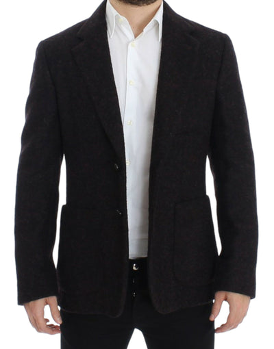 Dolce & Gabbana Bordeaux Alpaga Blazer mit zwei Knöpfen