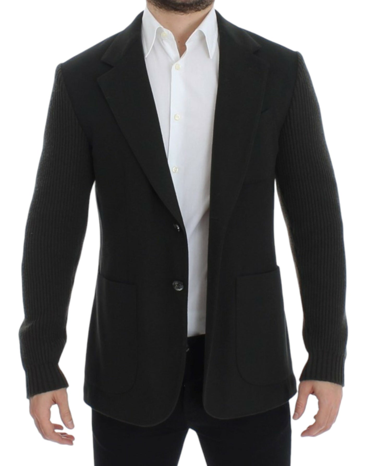 Dolce & Gabbana Grüner Kaschmir-Blazer mit zwei Knöpfen