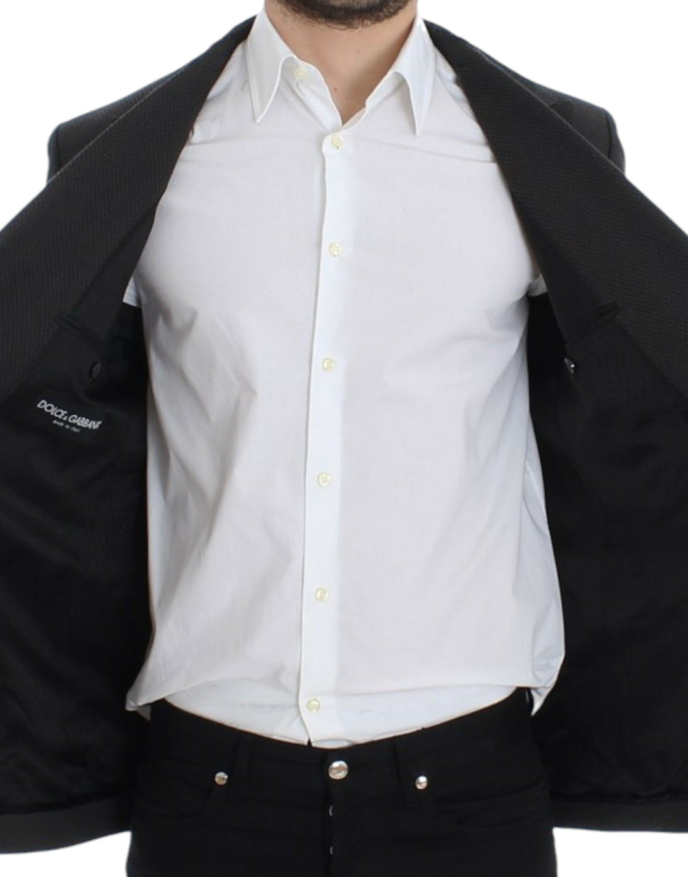 Dolce & Gabbana Brauner schmal geschnittener Wollblazer