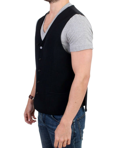 Costume National Schwarze Freizeitweste aus Wollgemisch