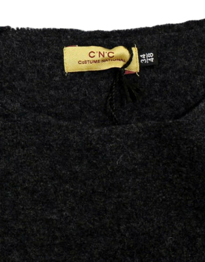 Costume National Grauer Pullover mit Rundhalsausschnitt aus Wolle
